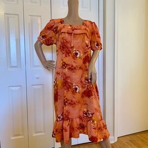 Handmade Floral Housedress size medium